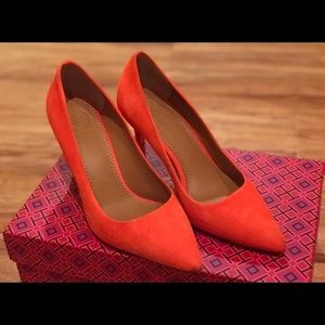 Tory Burch Suede Pumps | Color: Coral